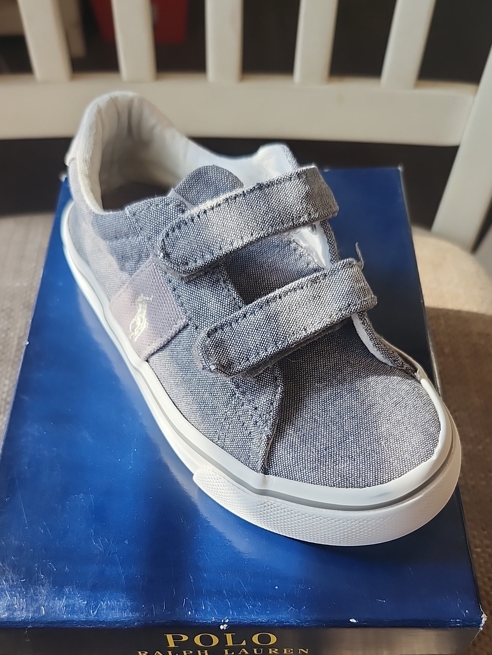 Polo by Ralph Lauren Kids' Gray Canvas Velcro Sneaker